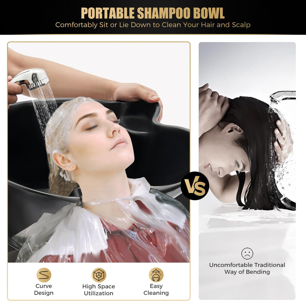 Portable Shampoo Basin, 2 Water Buckets L451783