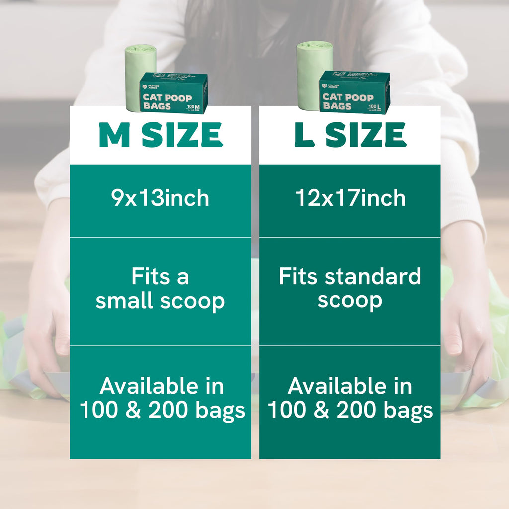 100 Large Compostable Unscented Cat Litter Bags N316