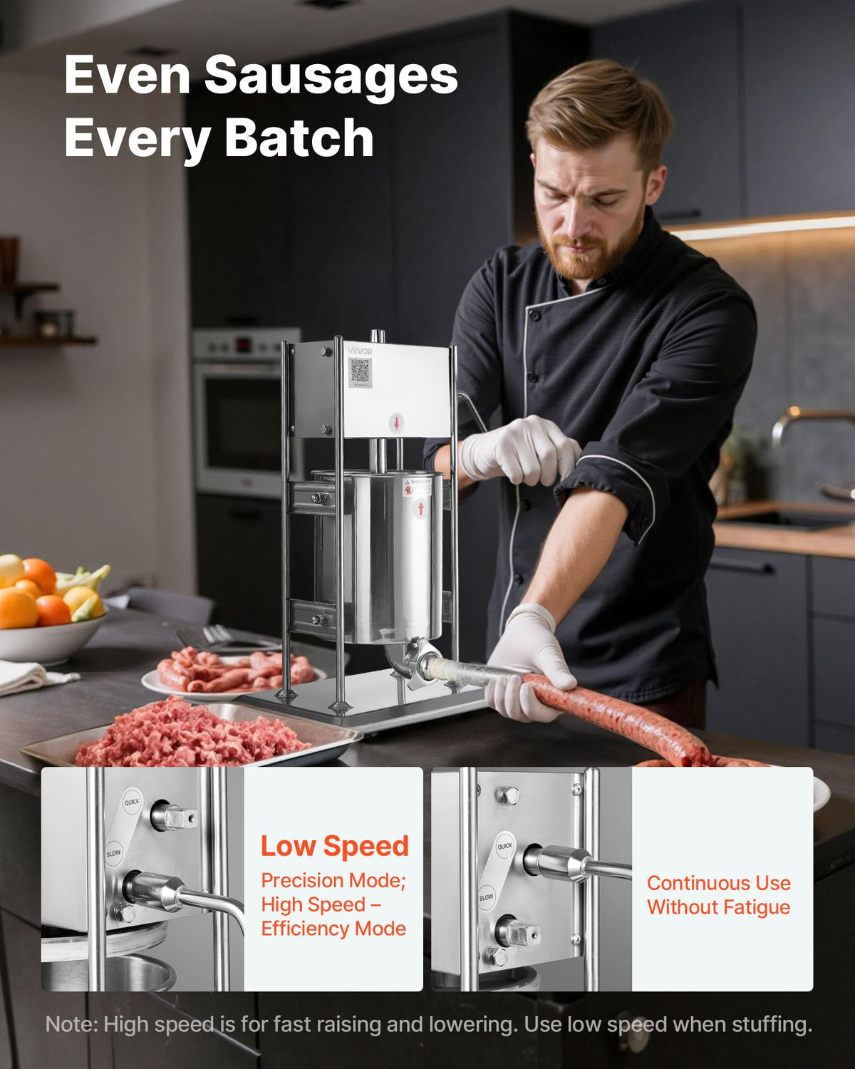10 L Stainless Steel Vertical Manual Sausage Stuffer R29967