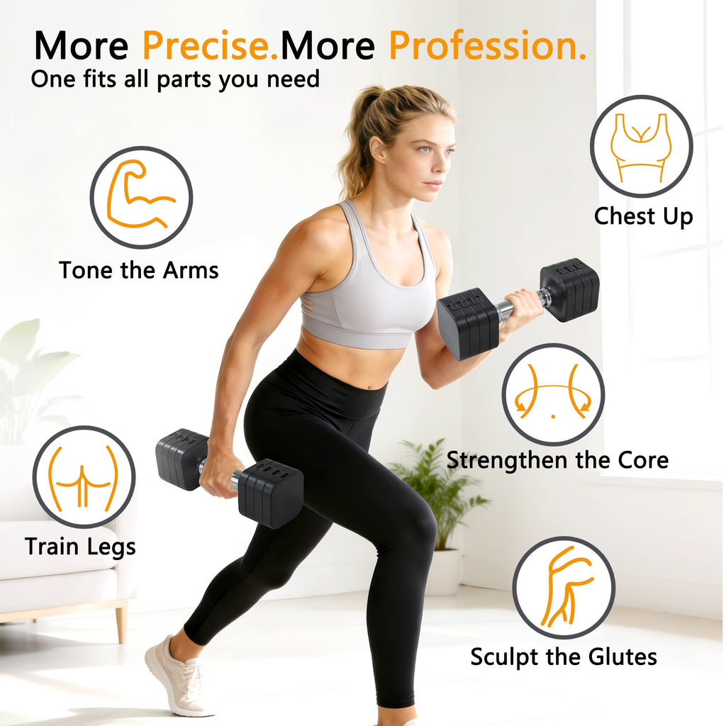 Adjustable Dumbbell Set of 2, 20 LB F4733