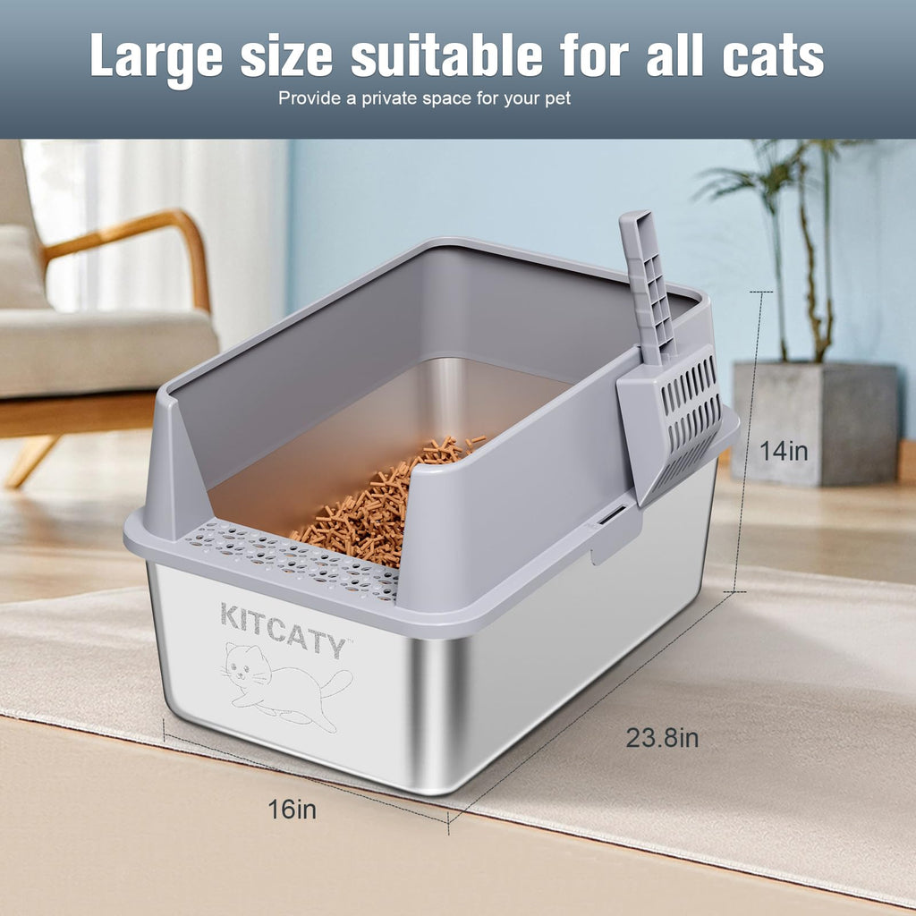 Stainless Steel Sifting Litter Box Q7232