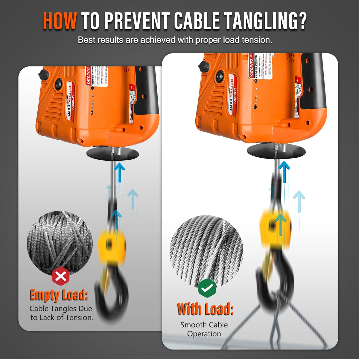 3-in-1 Electric Hoist Winch 1540 lbs 120V with Remote A548