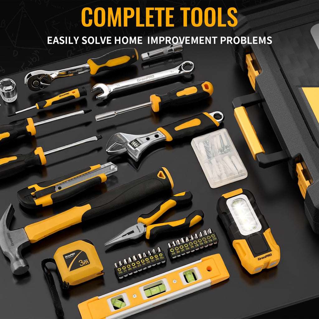219 Pc Home Auto Mechanic Hand Tool Kit with Storage Tool Box C72945