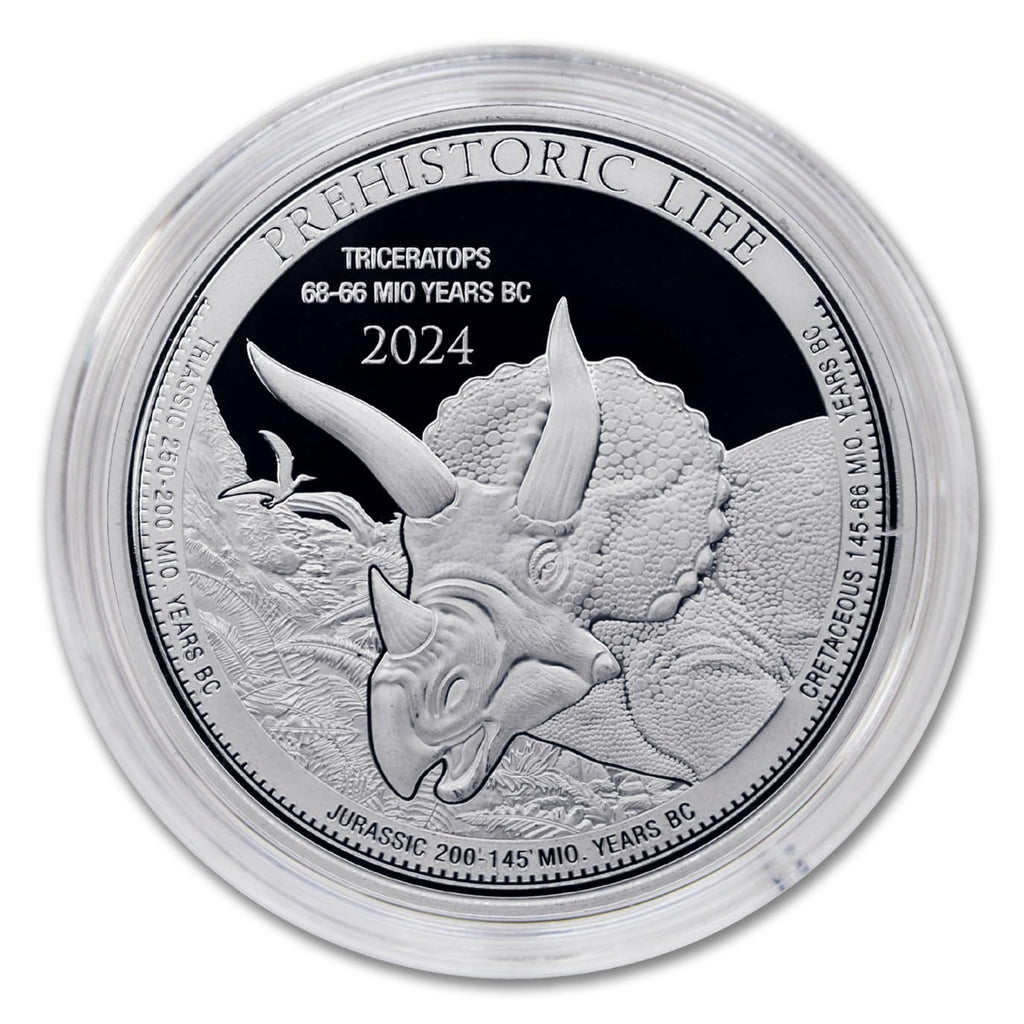 1 oz Silver Triceratops 20 Francs BU S146729