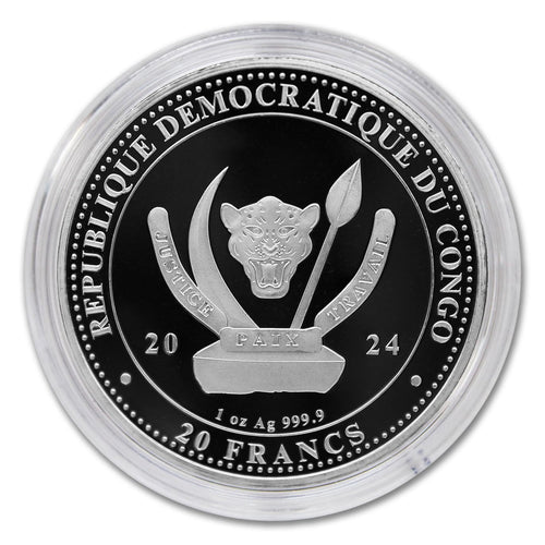 1 oz Silver Triceratops 20 Francs BU S146729