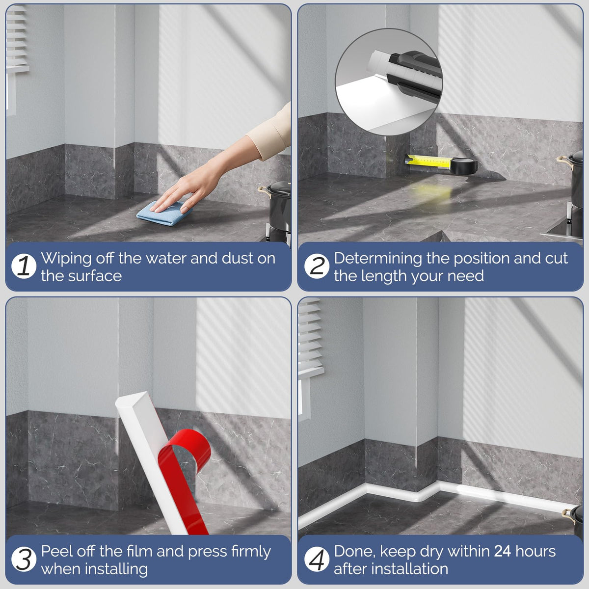 Quarter Round Molding Peel and Stick Baseboard Trim C4995