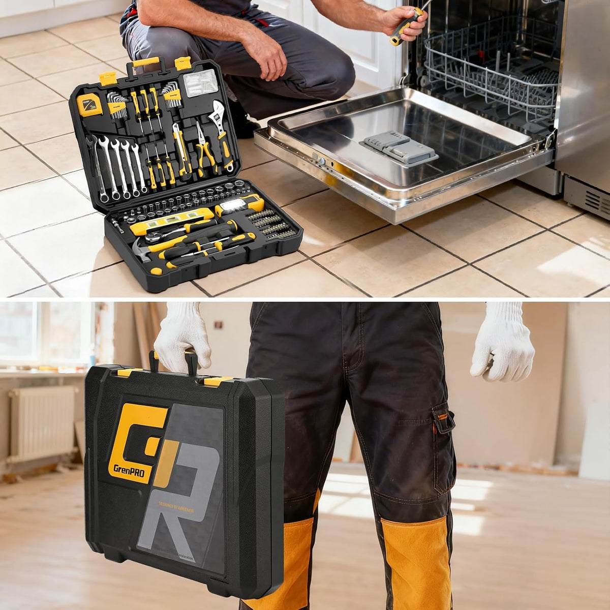 219 Pc Home Auto Mechanic Hand Tool Kit with Storage Tool Box C72945