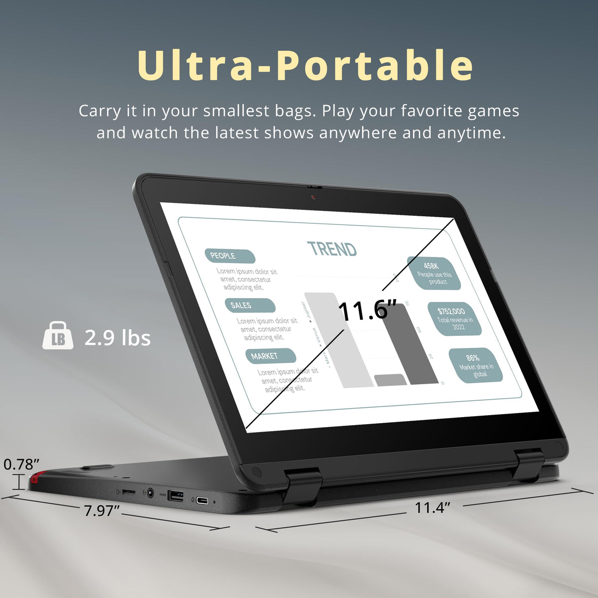 11.6" 2-in-1 Touchscreen Chromebook F27171