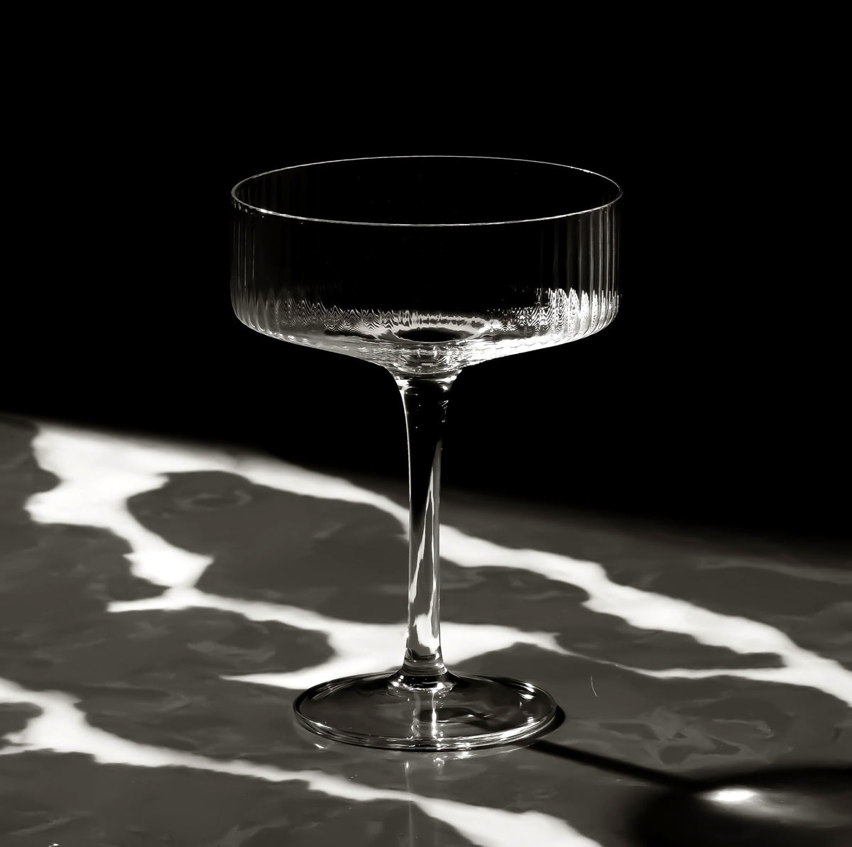 Clear Ribbed Martini Coupe Glasses Set of 2 M82309