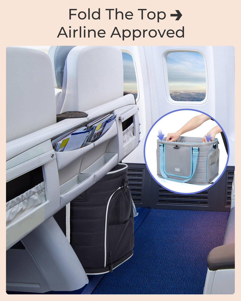 Airline Approved Soft-Sided Pet Carrier for Cats/Dogs Up to 20 Lbs A76662