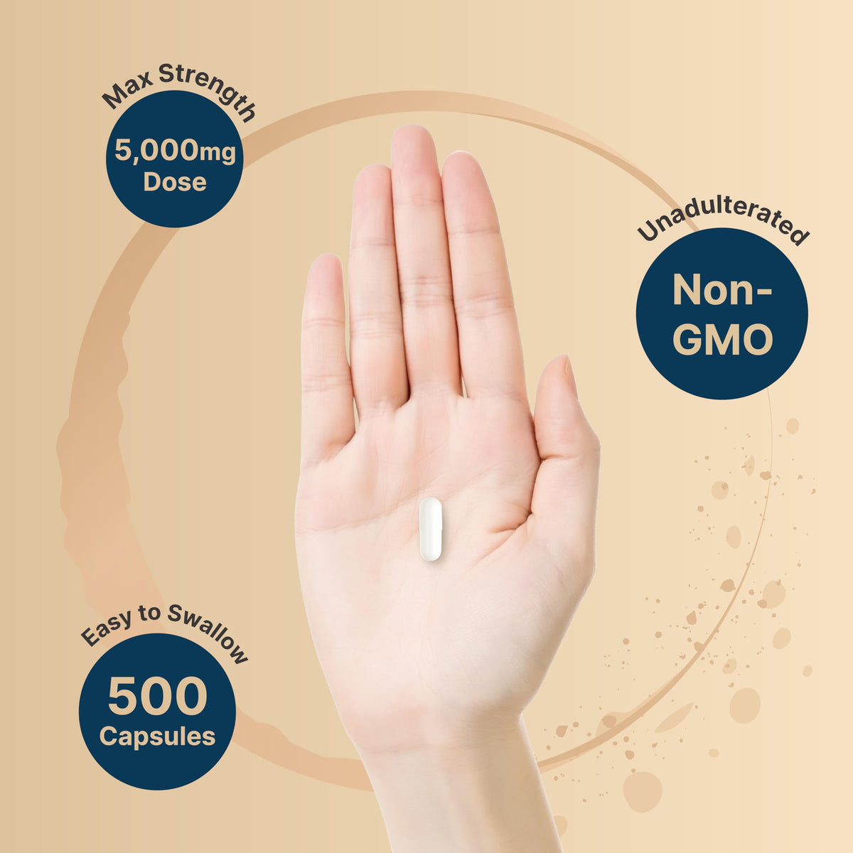 Micronized Unflavored Creatine Monohydrate Capsules 5,000mg 500 Count A162113