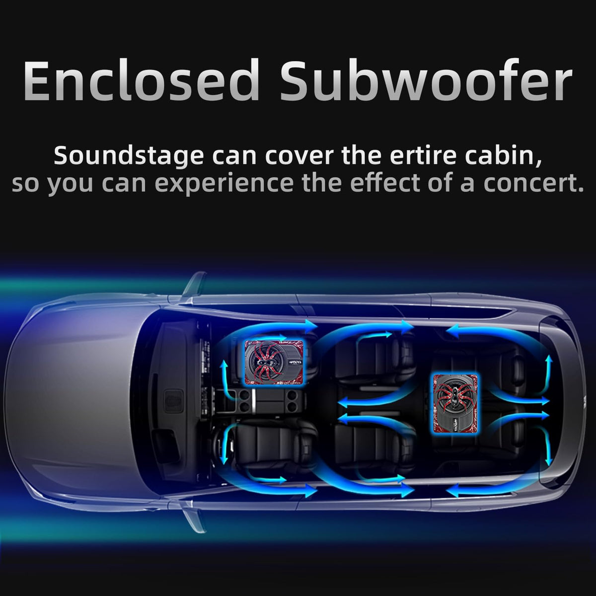 2000W 10" Under Seat Subwoofer with Amp Y724803