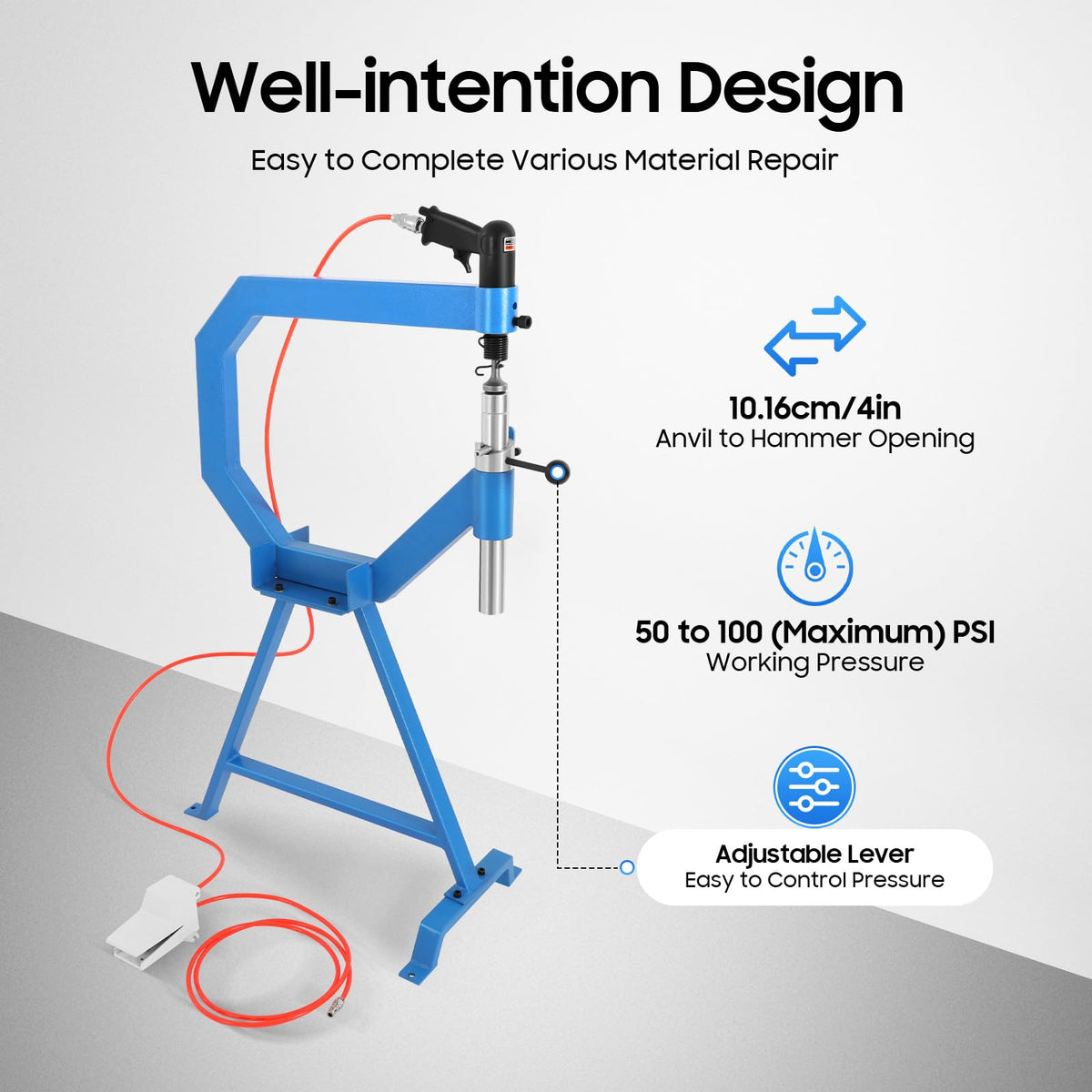 4'' Pneumatic Planishing Hammer with Anvil Kit P4439