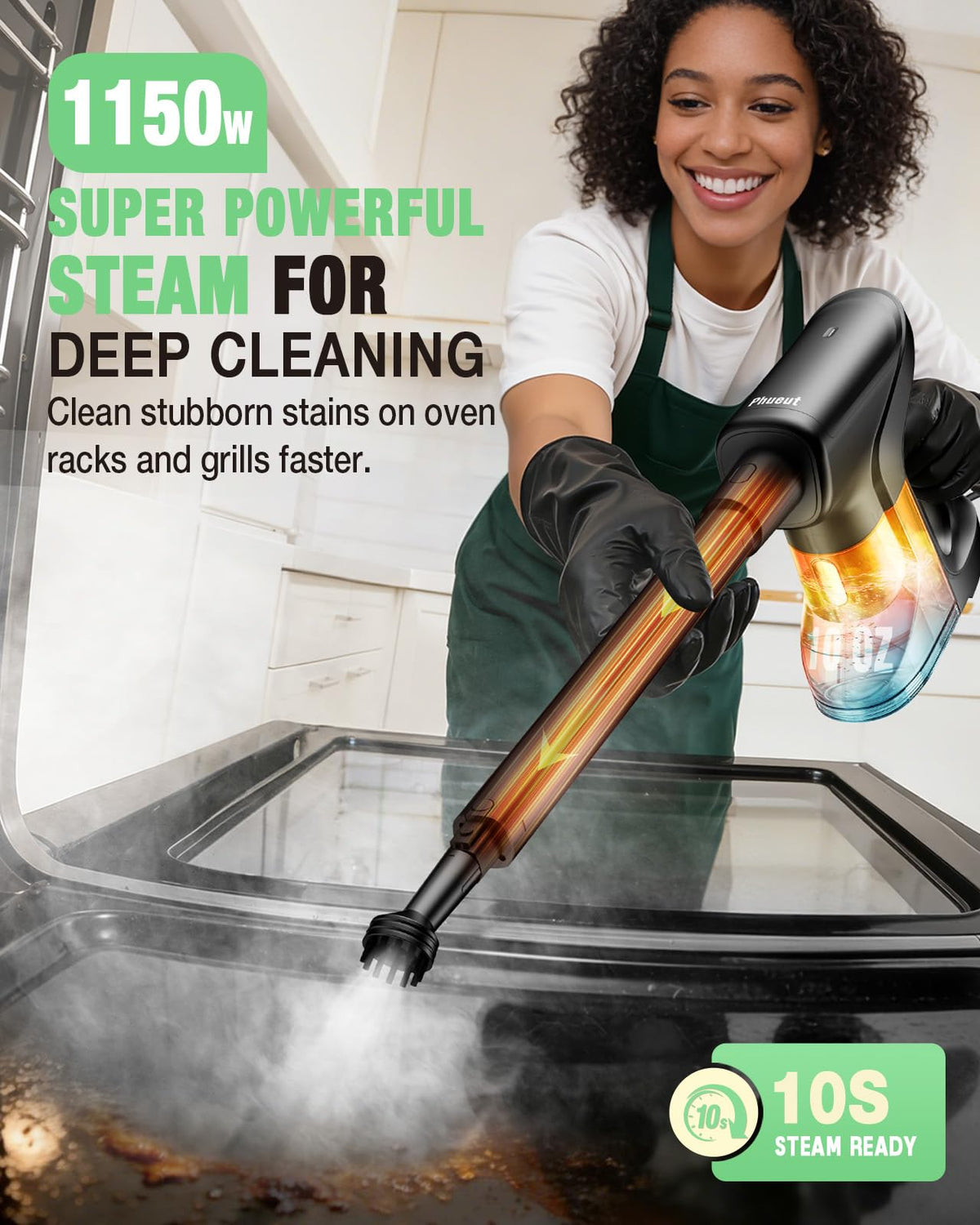 14-in-1 Lightweight Detachable Handheld Steam Mop Black H739766