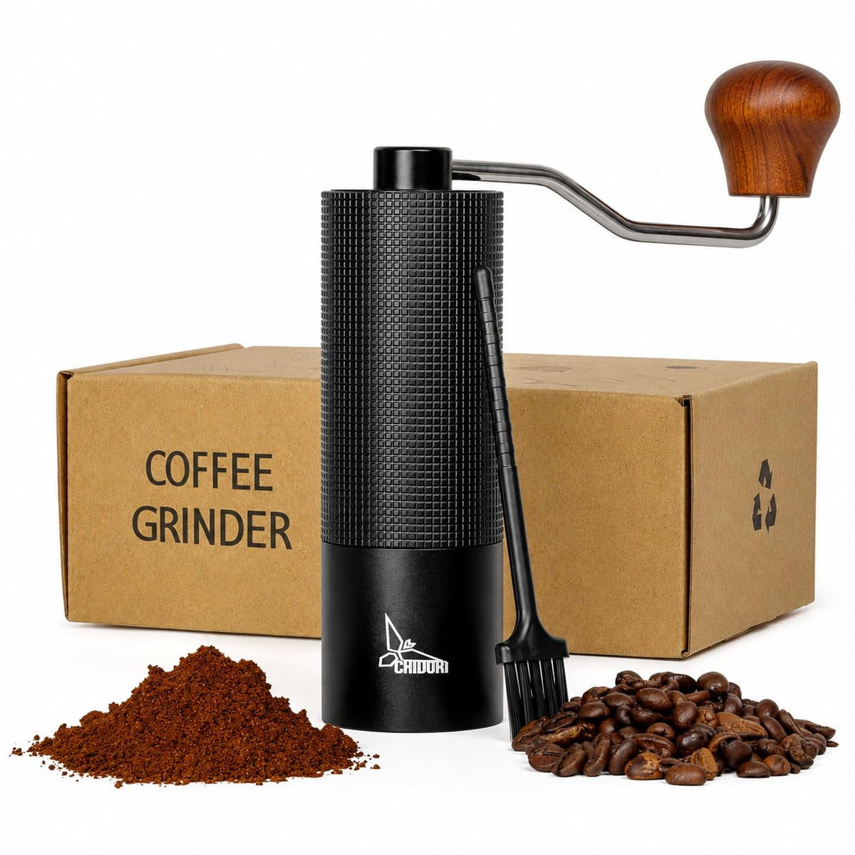 Manual Hand Crank Stainless Steel Conical Burr Coffee Grinder C496