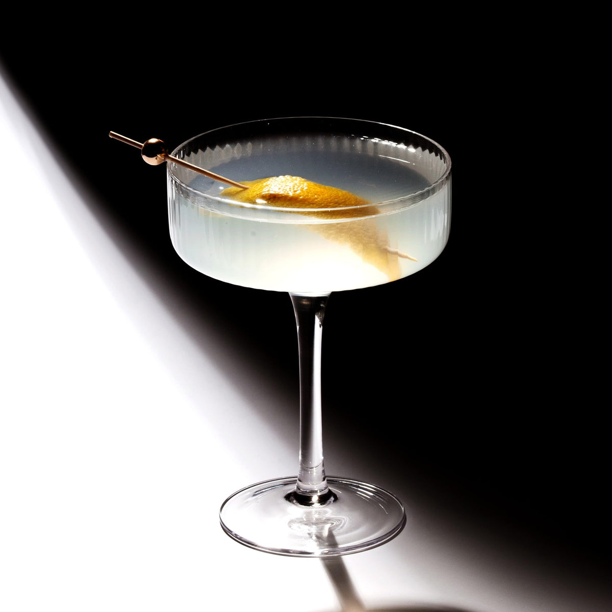Clear Ribbed Martini Coupe Glasses Set of 2 M82309