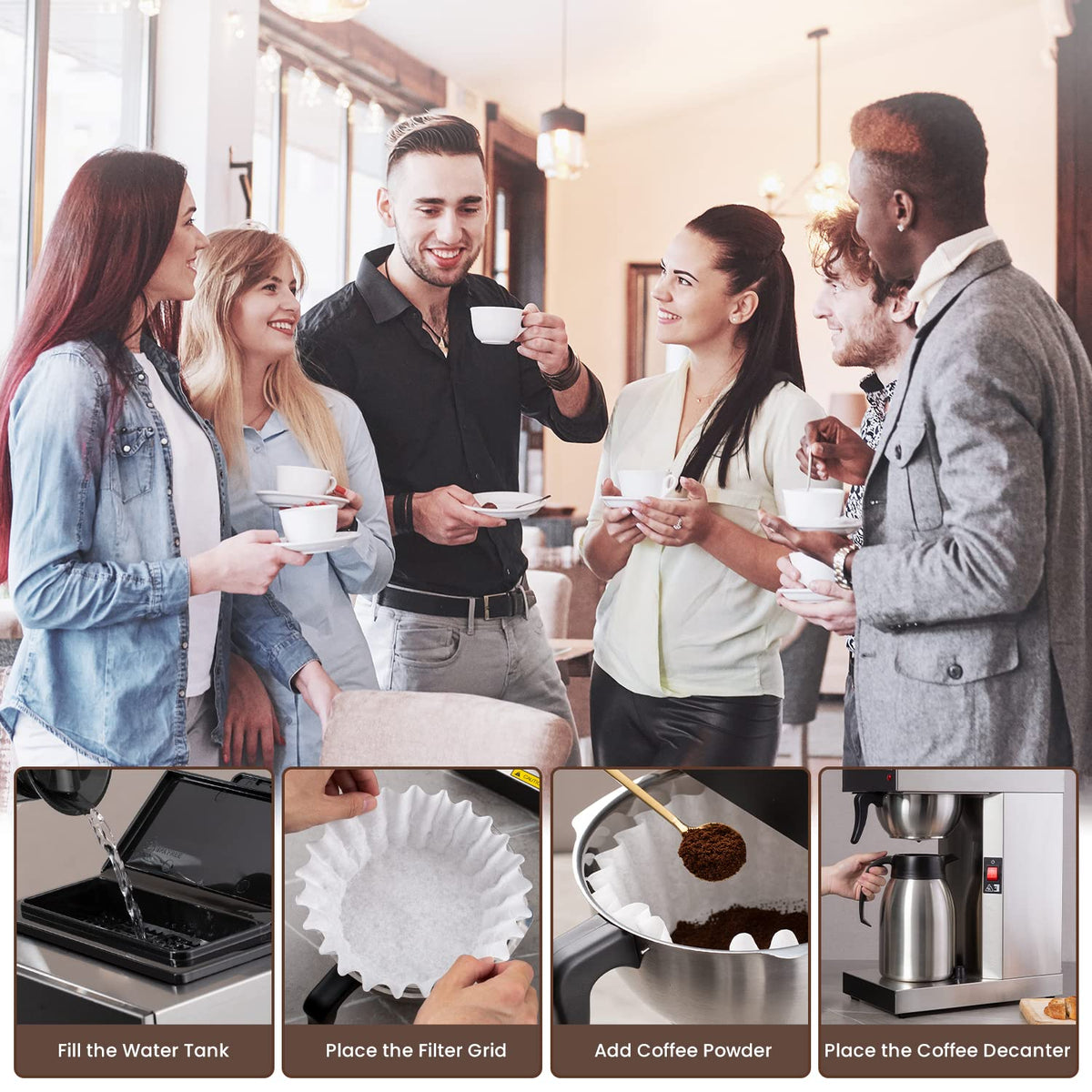 12-Cup Commercial Coffee Maker with Thermal Carafe A97404