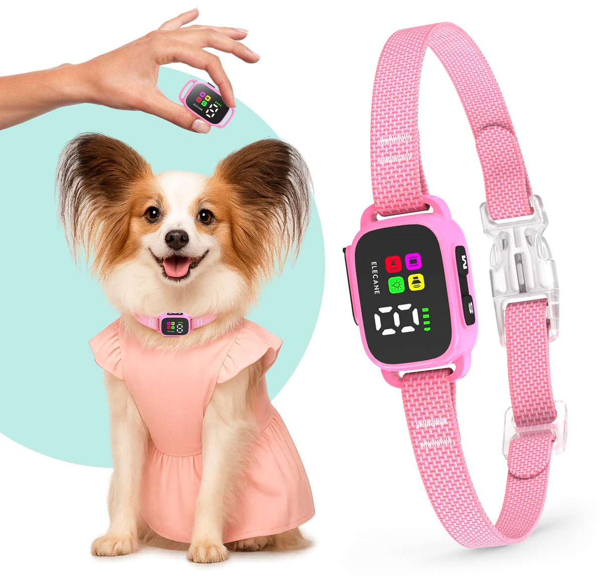 No Shock Rechargeable Bark Collar for Small Dogs 5-15 lbs Z210