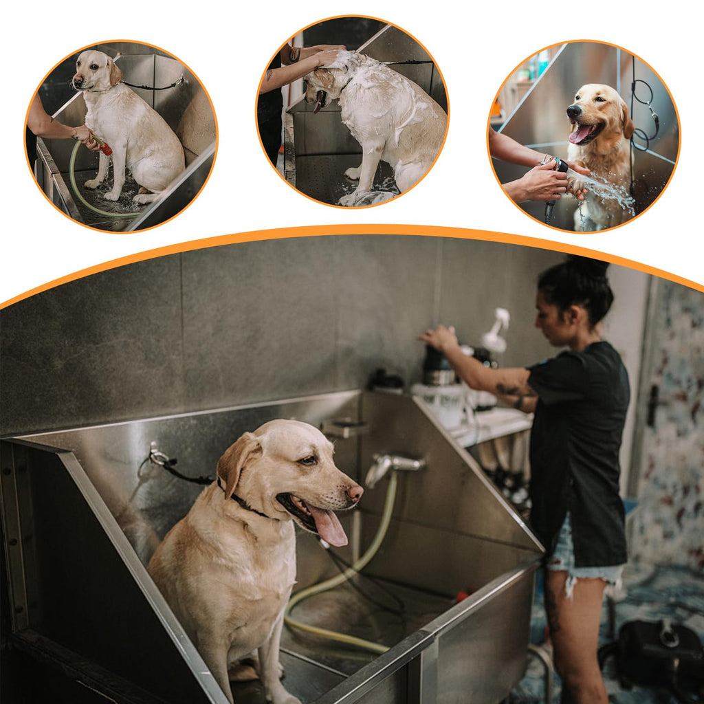 Stainless Steel Dog Grooming Tub with Stairs and Faucet T554