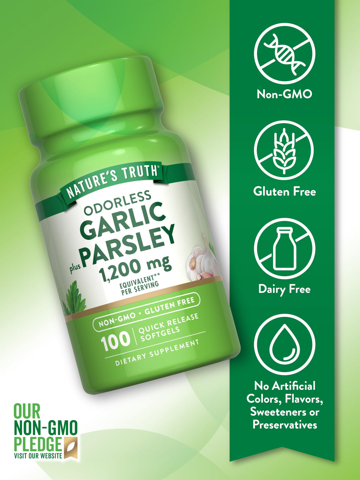 Odorless Garlic and Parsley 100 Softgels W777