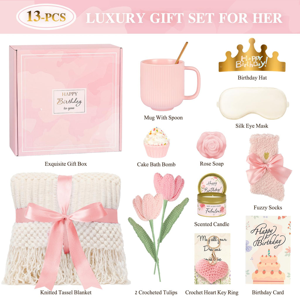 13PCS Spa Self Care Gift Basket Set Rose N110926