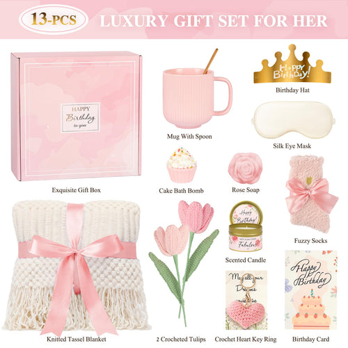 13PCS Spa Self Care Gift Basket Set Rose N110926