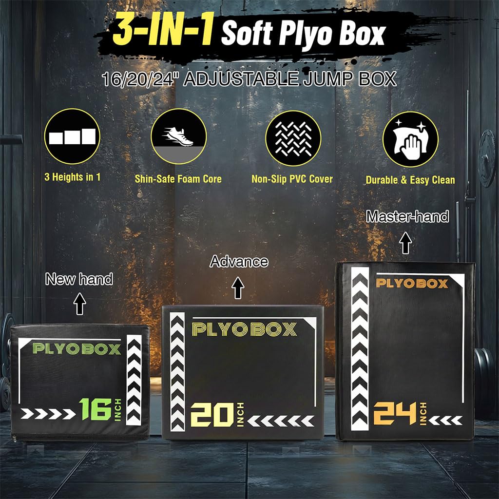 3-in-1 Foam Plyo Box with Non-Slip Cover P56560