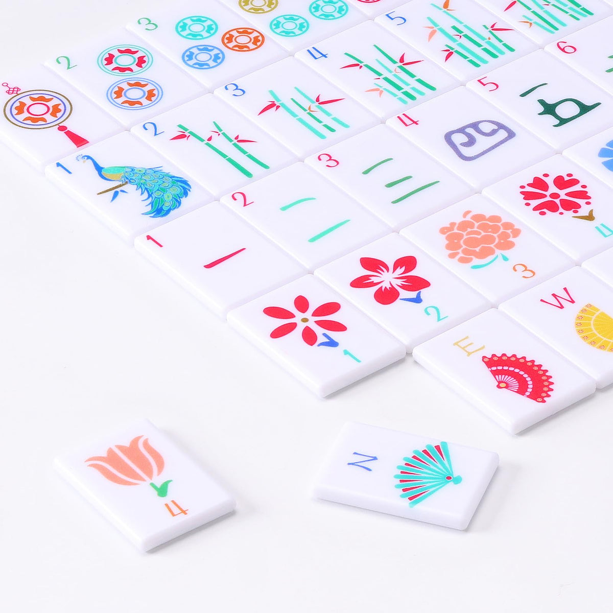 160 Printed American Mahjong Tile Set with 4 Racks & Carrying Bag N695352