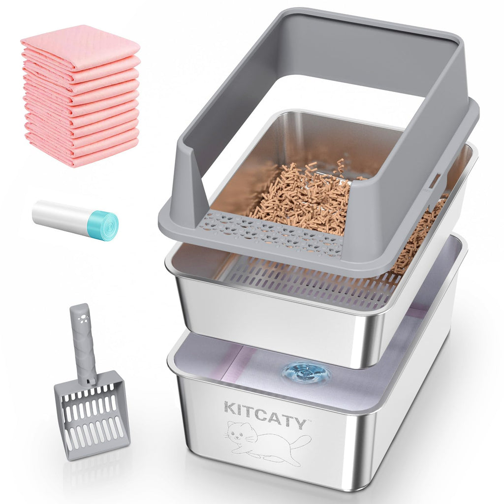 Stainless Steel Sifting Litter Box Q7232