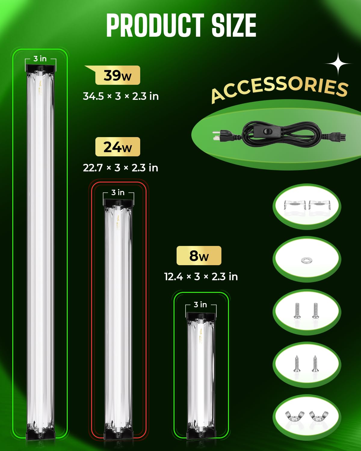 24W UVB Reptile Light Fixture Combo Kit R553695