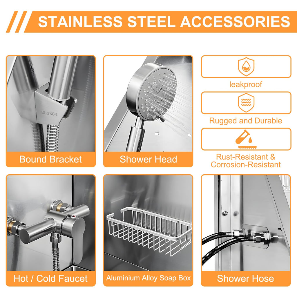Stainless Steel Dog Grooming Tub with Stairs and Faucet T554