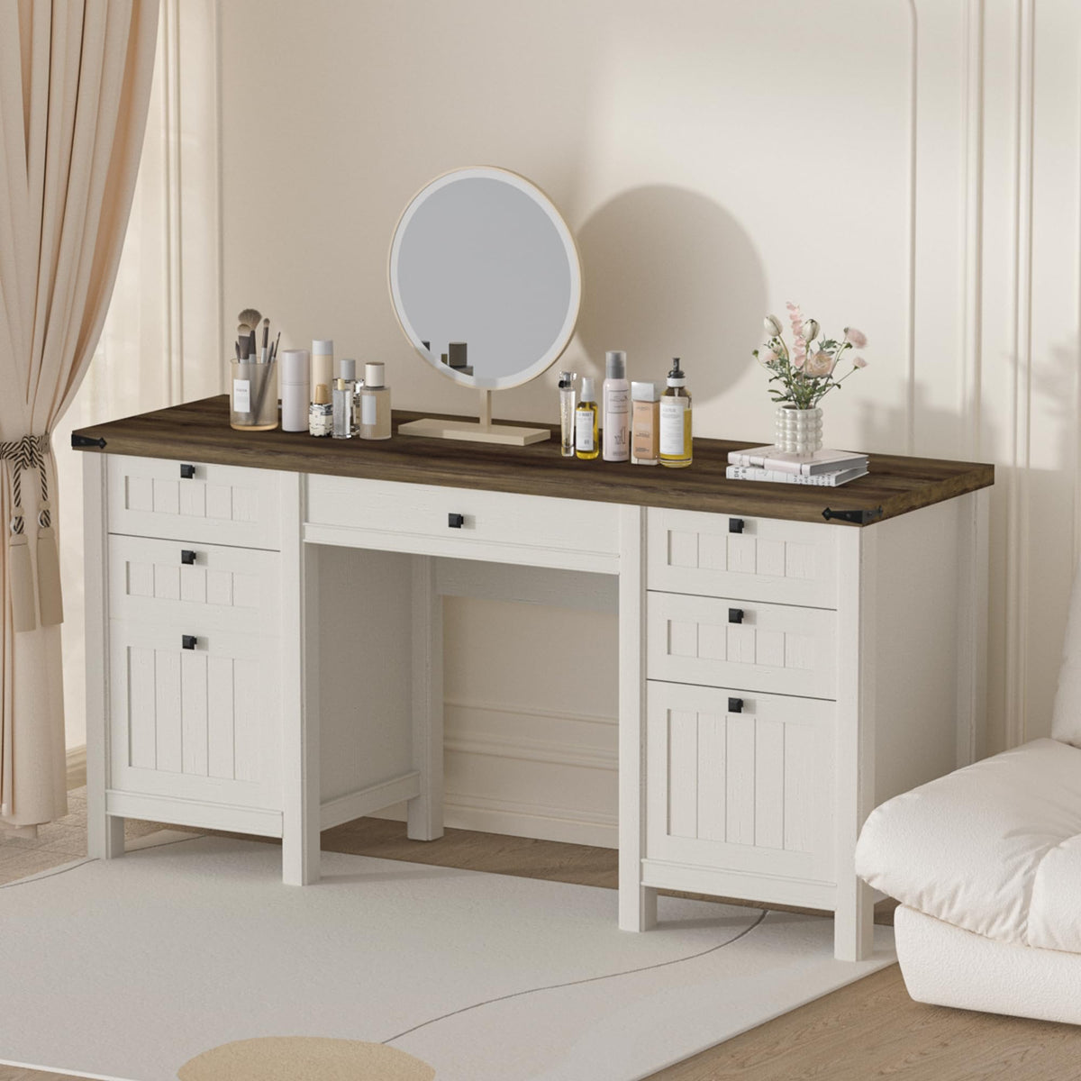 62" Executive Desk with File Drawer & Cabinet I204731