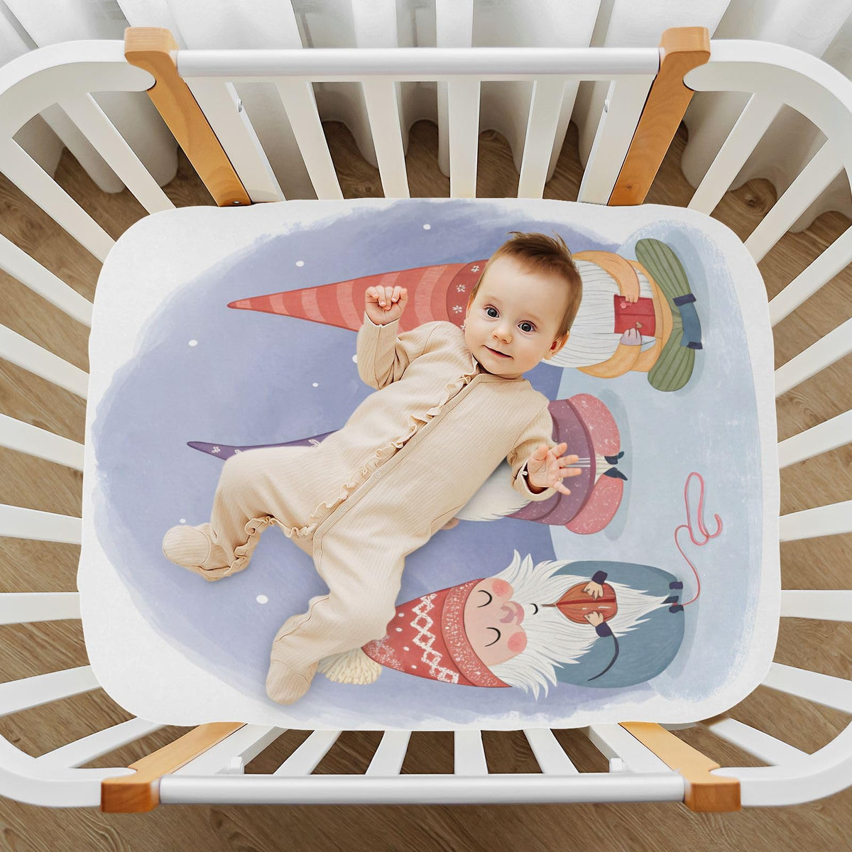 Watercolor Crib Sheet 52" x 28" X811