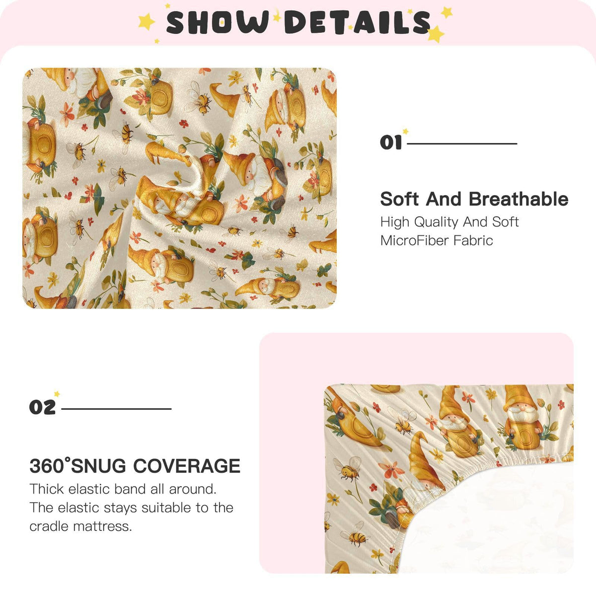 Soft Breathable Microfiber Crib Sheet D328
