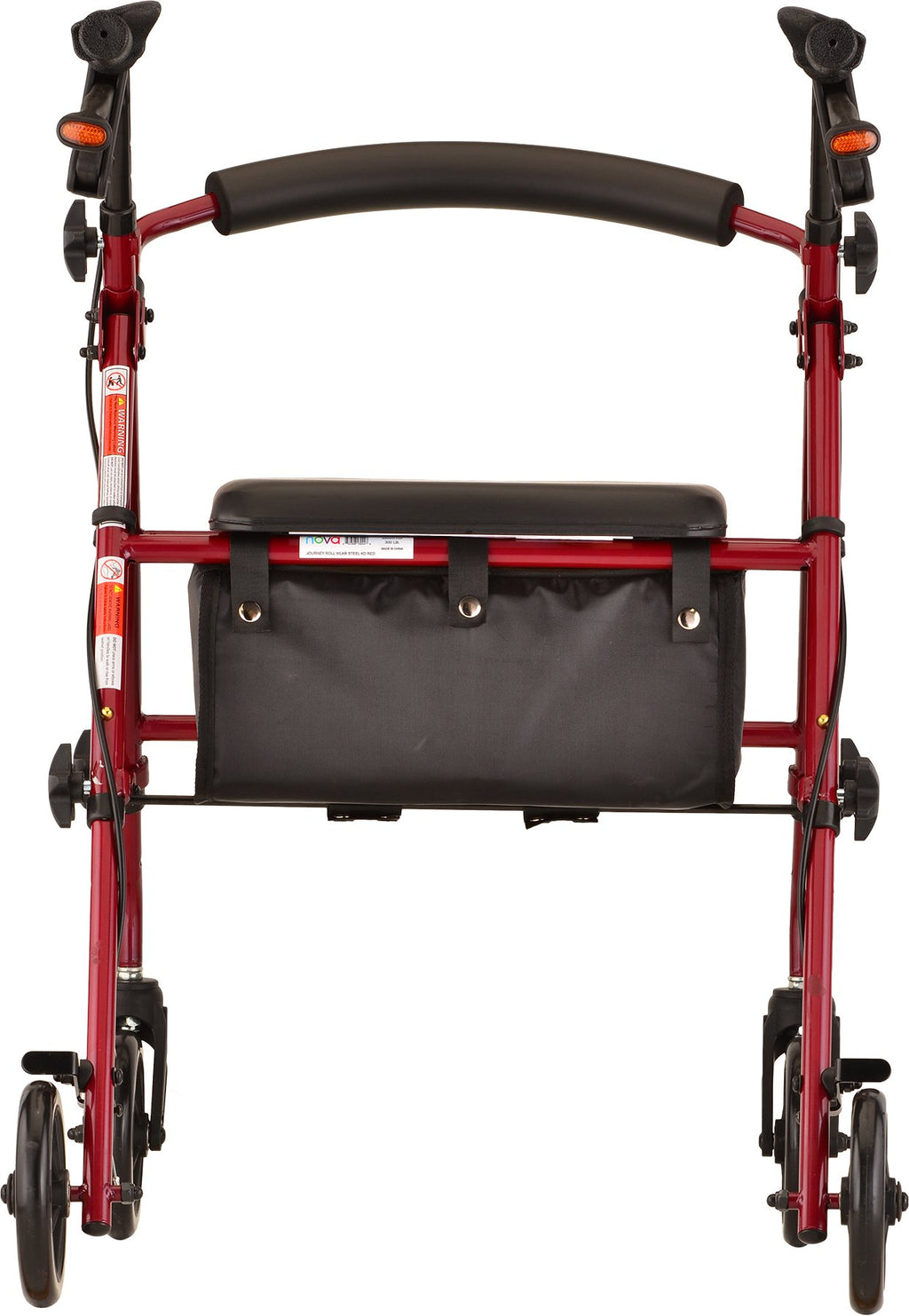 Red Steel Rollator Walker V877629