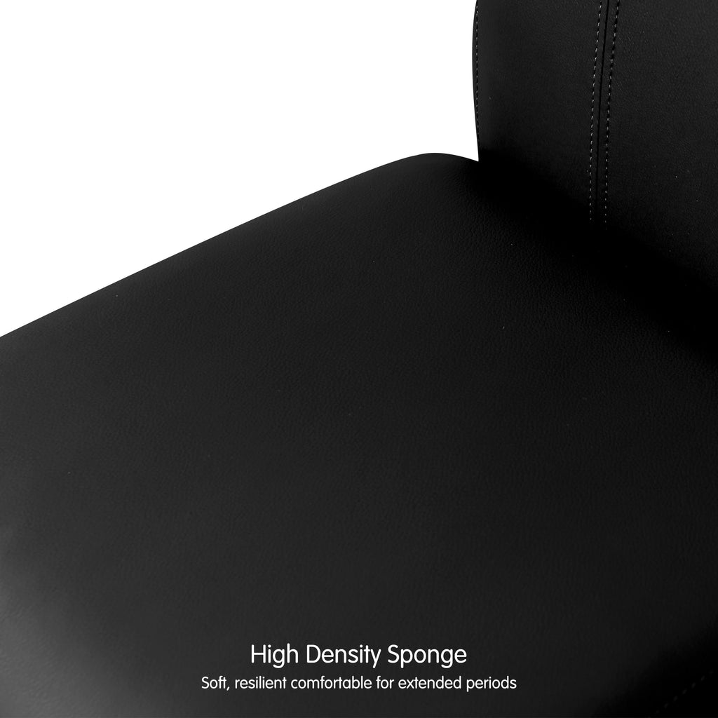 Black Faux Leather Upholstered Dining Chairs Set of 4 with Wood Legs P179806