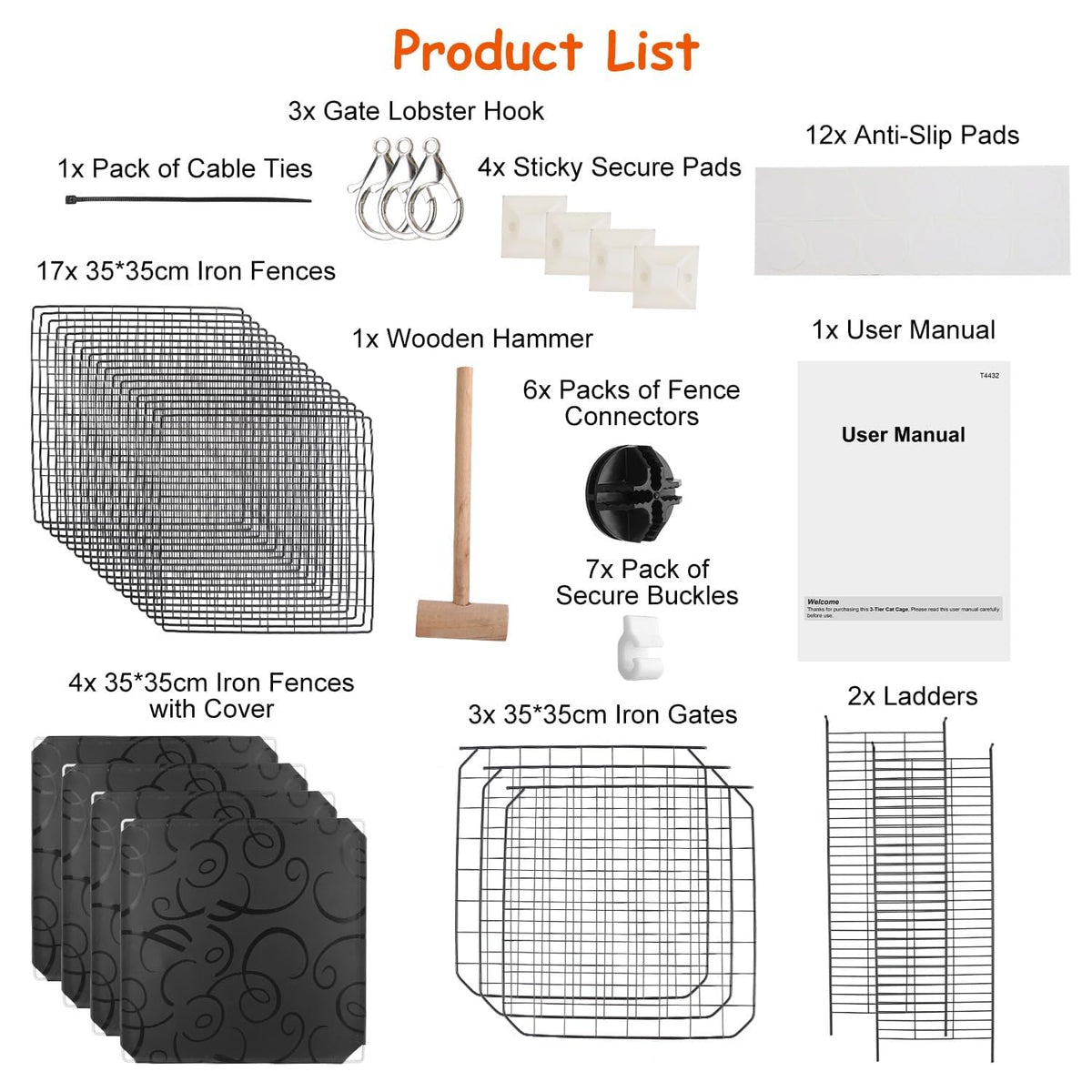 3-Tier Cat Cage E59486