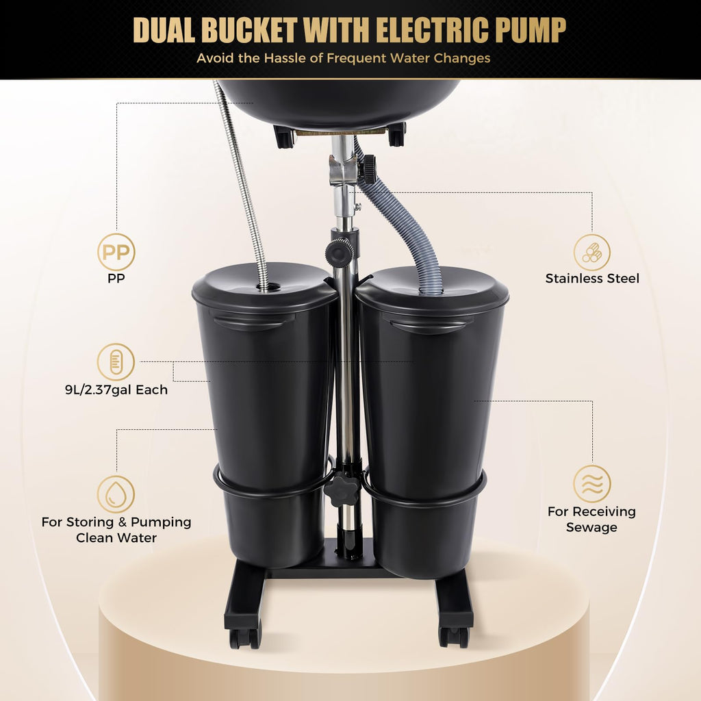 Portable Shampoo Basin, 2 Water Buckets L451783