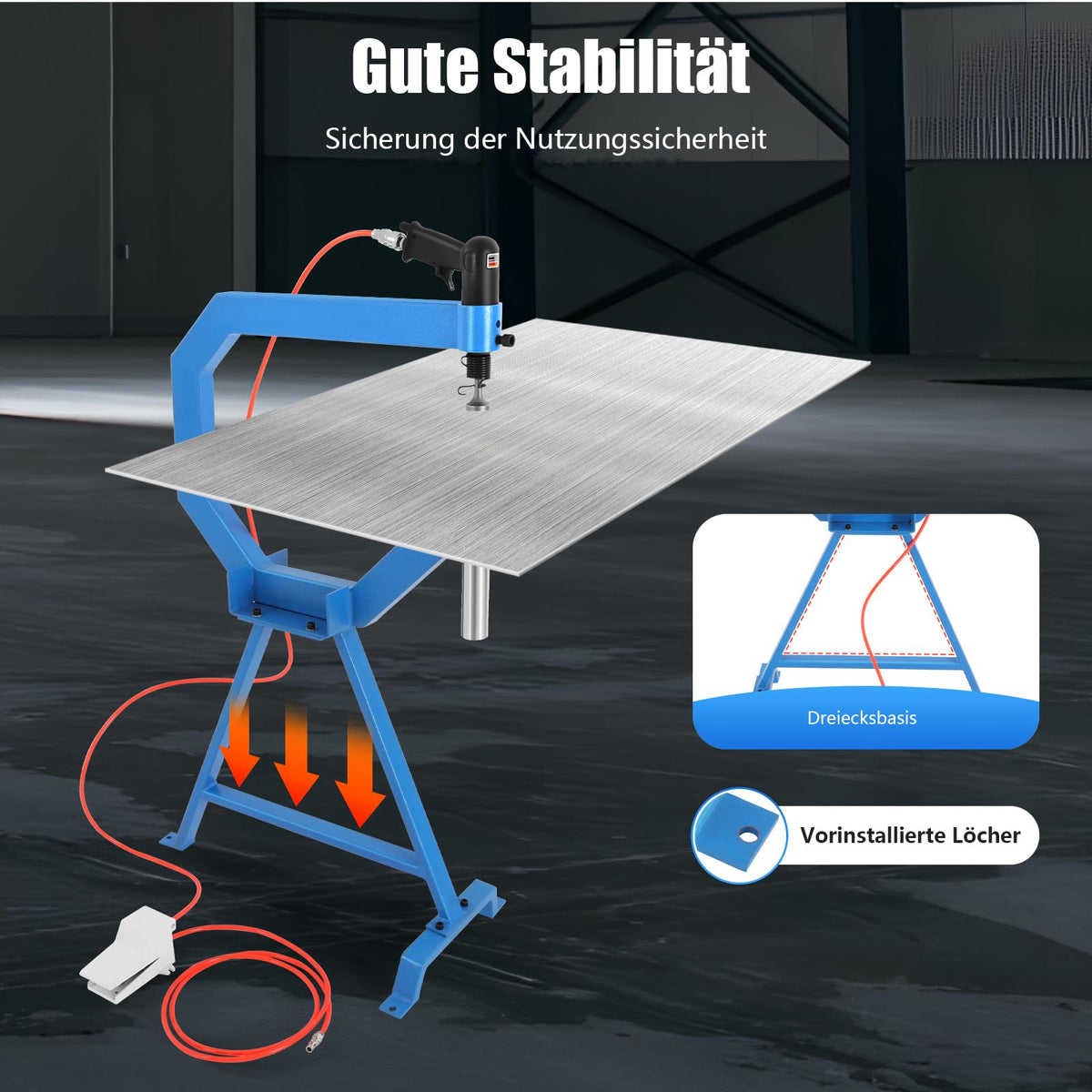 Pneumatic Planishing Hammer with 1/2/3" Anvils Foot Pedal D461