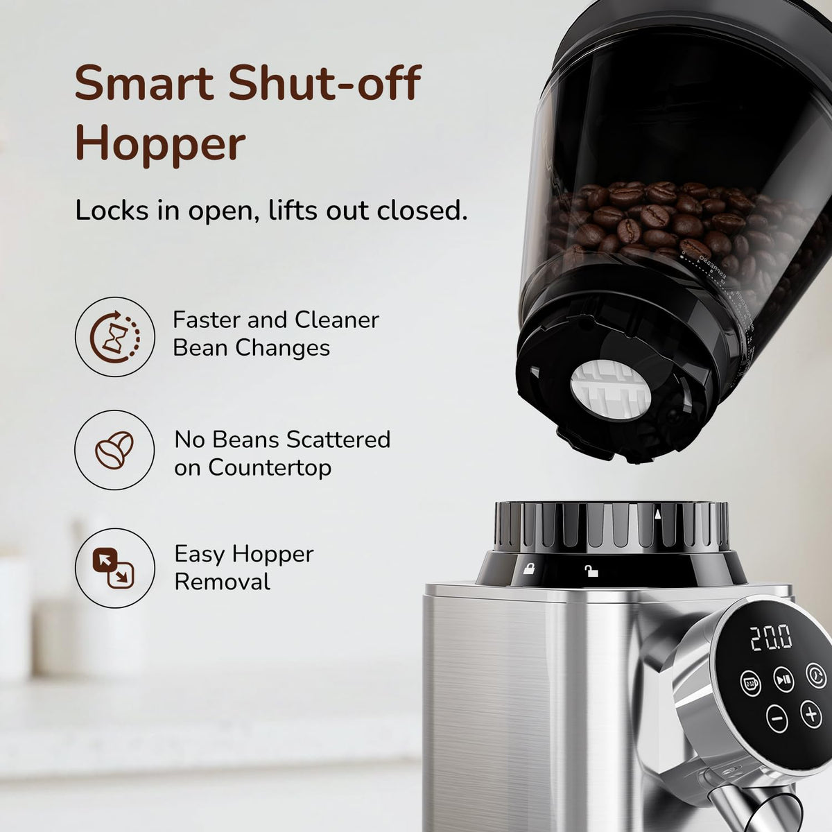 Electric Burr Coffee Grinder, 48 Grind Settings C79461