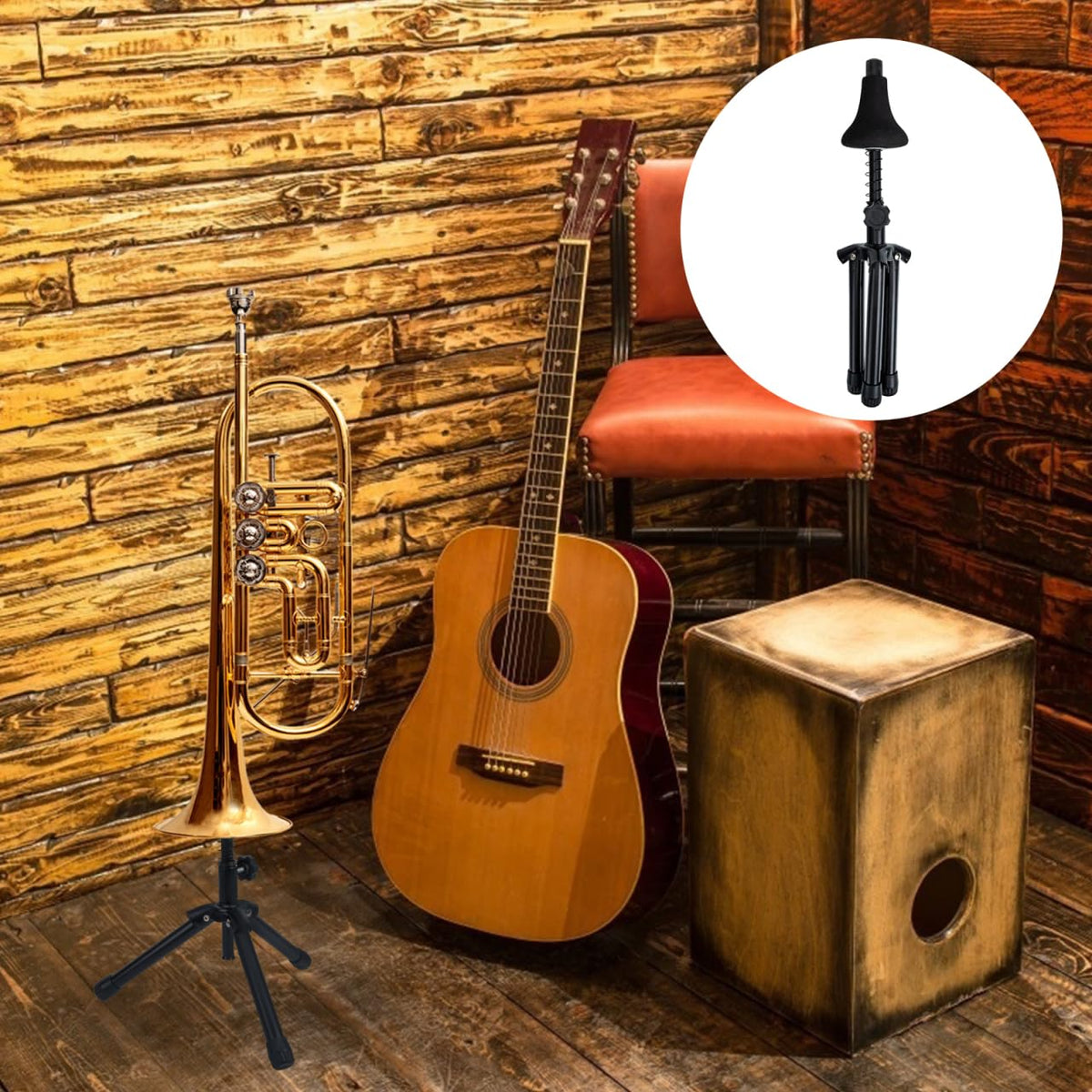 Portable Folding Trumpet Stand with Tripod Base G632