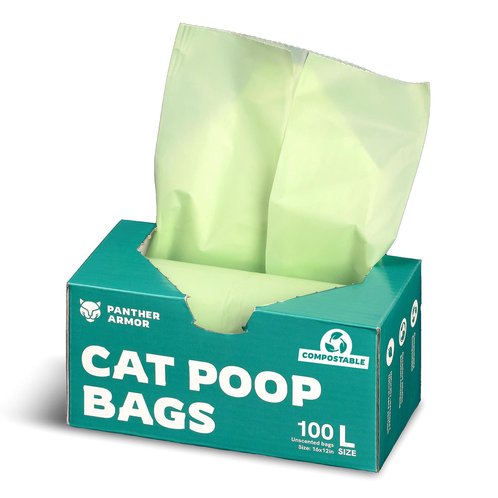 100 Large Compostable Unscented Cat Litter Bags N316