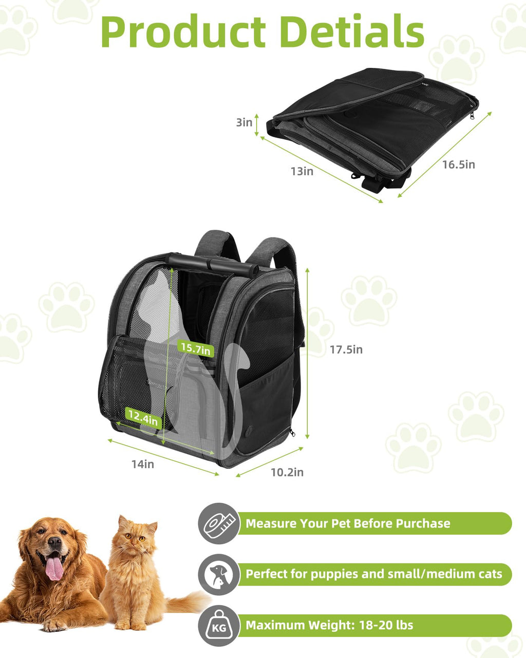 Dark Grey Breathable Mesh Cat Backpack Carrier L93344