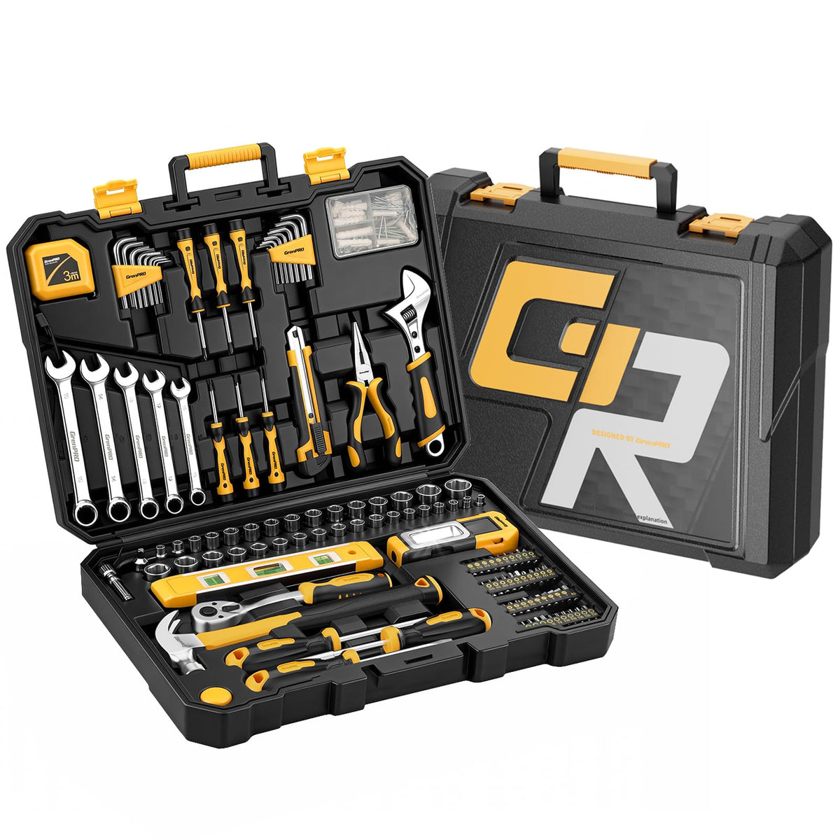 219 Pc Home Auto Mechanic Hand Tool Kit with Storage Tool Box C72945