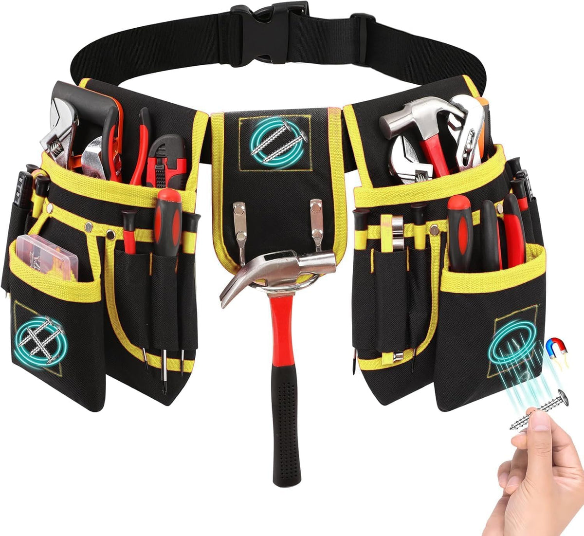 27 Pocket Tool Belt with 3 Magnetic Zones S44653