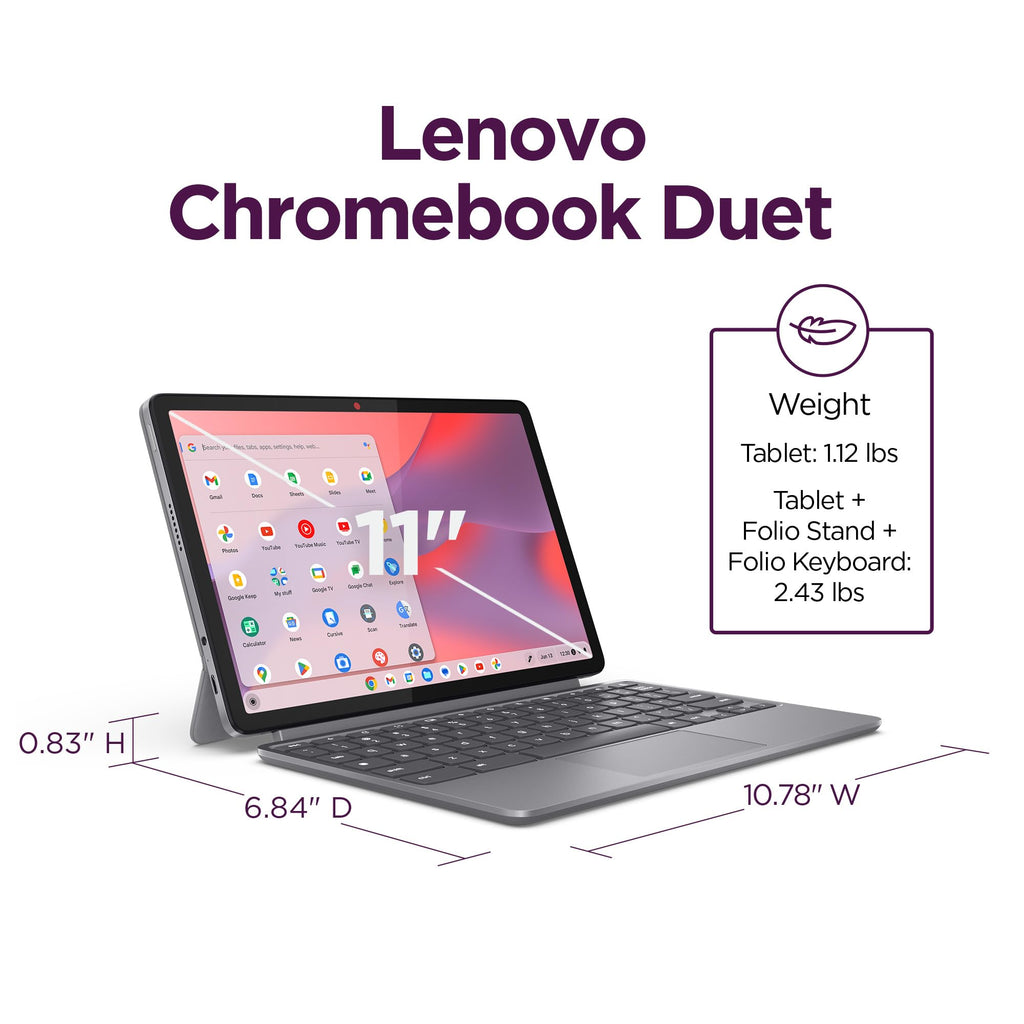 Convertible Laptop ChromeOS 10.95" WUXGA IPS Touch Display 4GB Memory 64GB Storage Luna Grey O2211