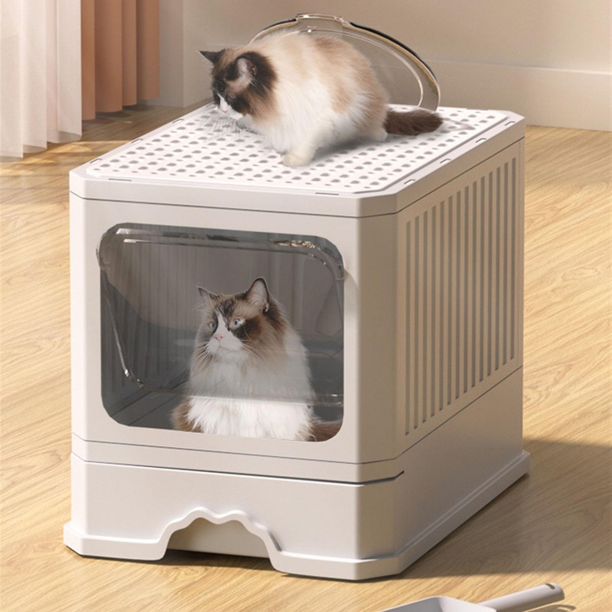 Foldable Covered Cat Litter Box with Scoop N59290