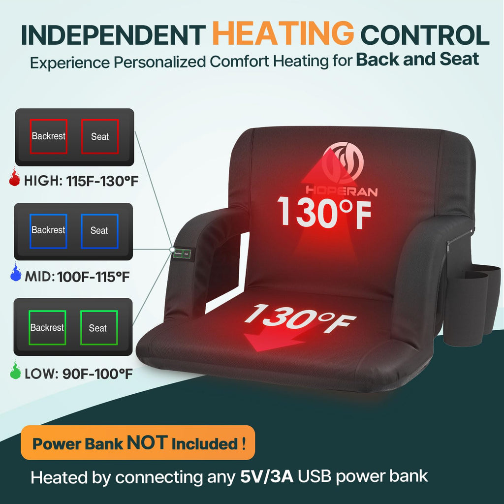 Heated Stadium Seats with Back Support D86027