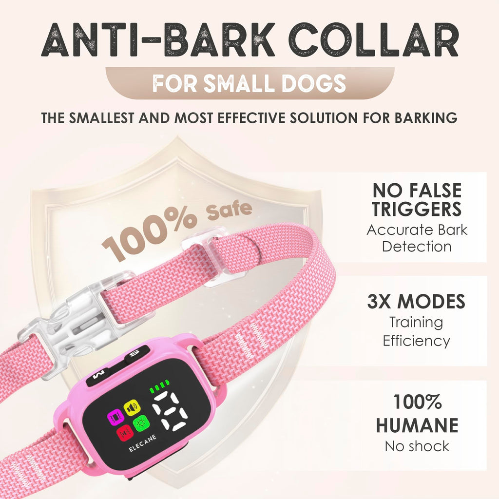 No Shock Rechargeable Bark Collar for Small Dogs 5-15 lbs Z210