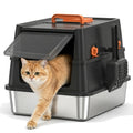 XL Enclosed Stainless Steel Cat Litter Box with Lid S24841